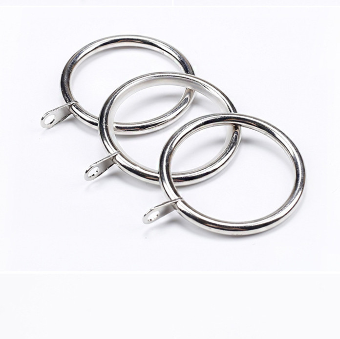Silver 45mm Diameter 5mm Thickness Curtain Rod Rings With Gasket
