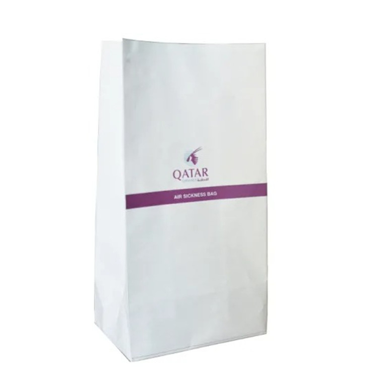 Waterproof White Kraft Paper Pregnancy Barf Bags for Morning Sickness