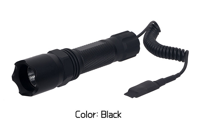 ANS LED Torch Tactical Flashlight 400 Lumens White Aircraft - Grade Aluminum Tube Anodized Black