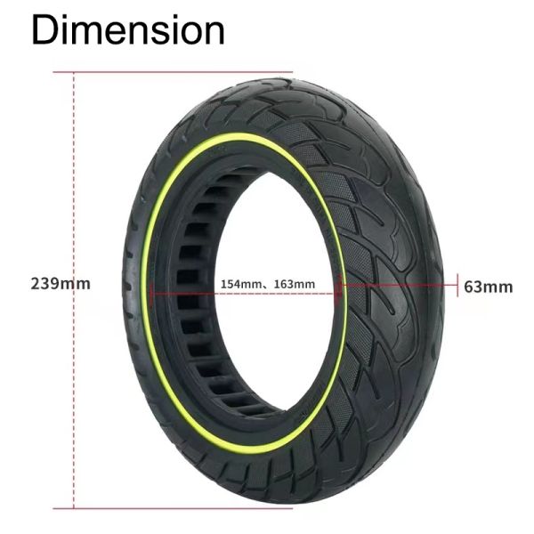 Solid Rubber Tire 10*2.5 Electric Scooter Elastic Honeycomb Tyre with Colorful Lines for Ninebot Max G30/G30D/G30P