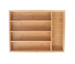 5-slot bamboo kitchen cutlery drawer organizer