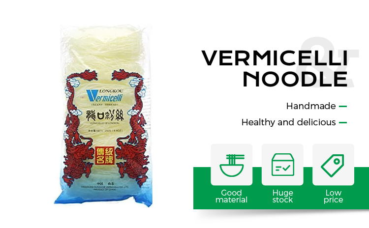 Clear White Halal Mung Bean Longkou Vermicelli 100G 250G 500G for Customized Packaging