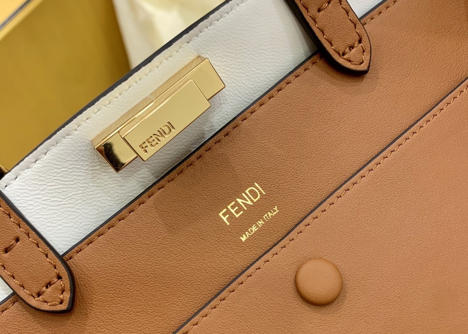Peekaboo Brown 40cm Tote Shopper Bag Geninue Leather High Capicity
