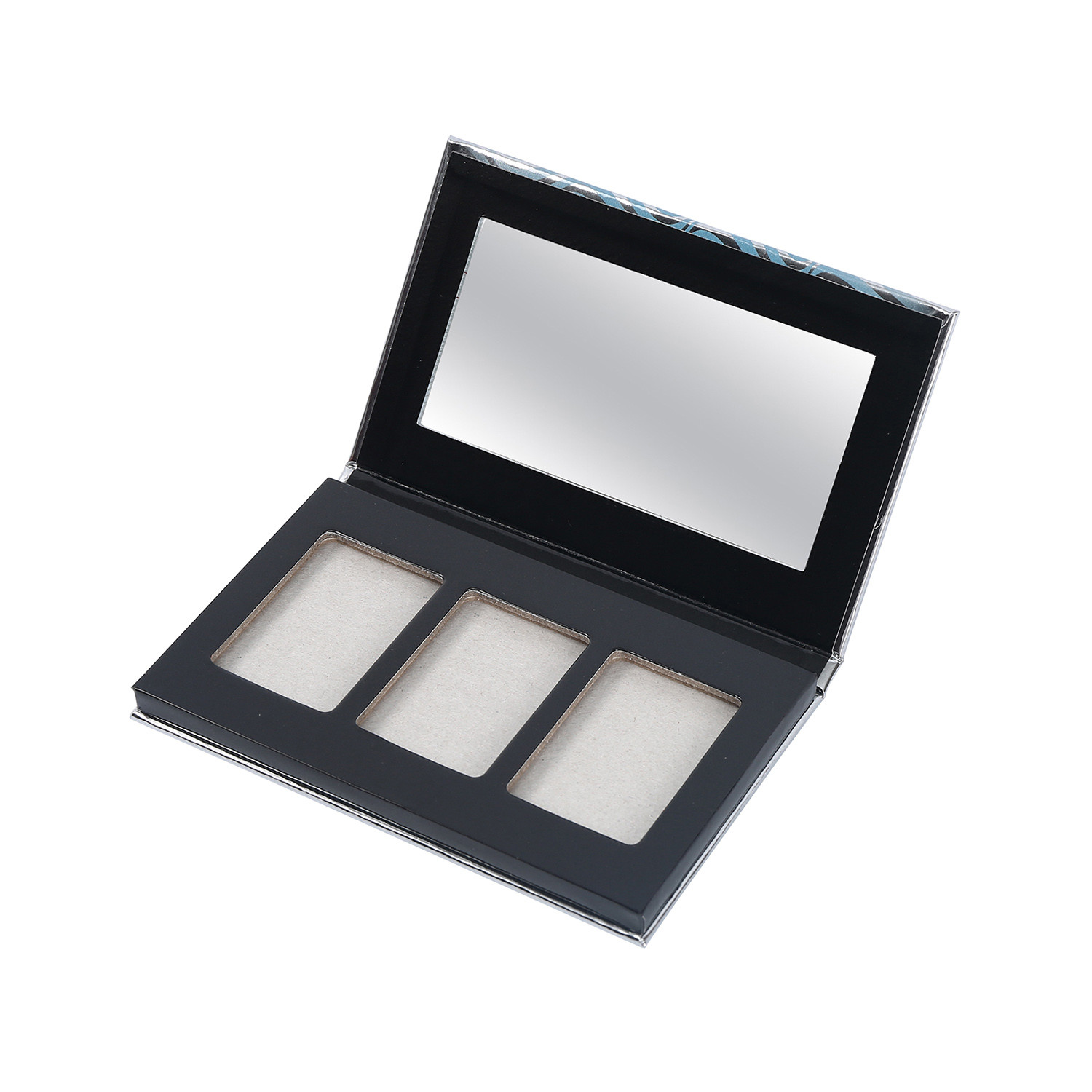 3 Position Empty Blush Palette C2S Paper With Glass Mirror