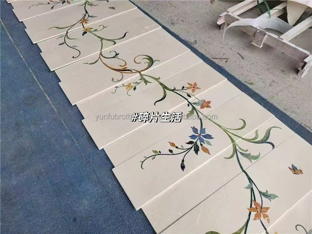 Modern Design Style Anti-Slip Beige Marble Staircase Carpet for Natural Stone Steps