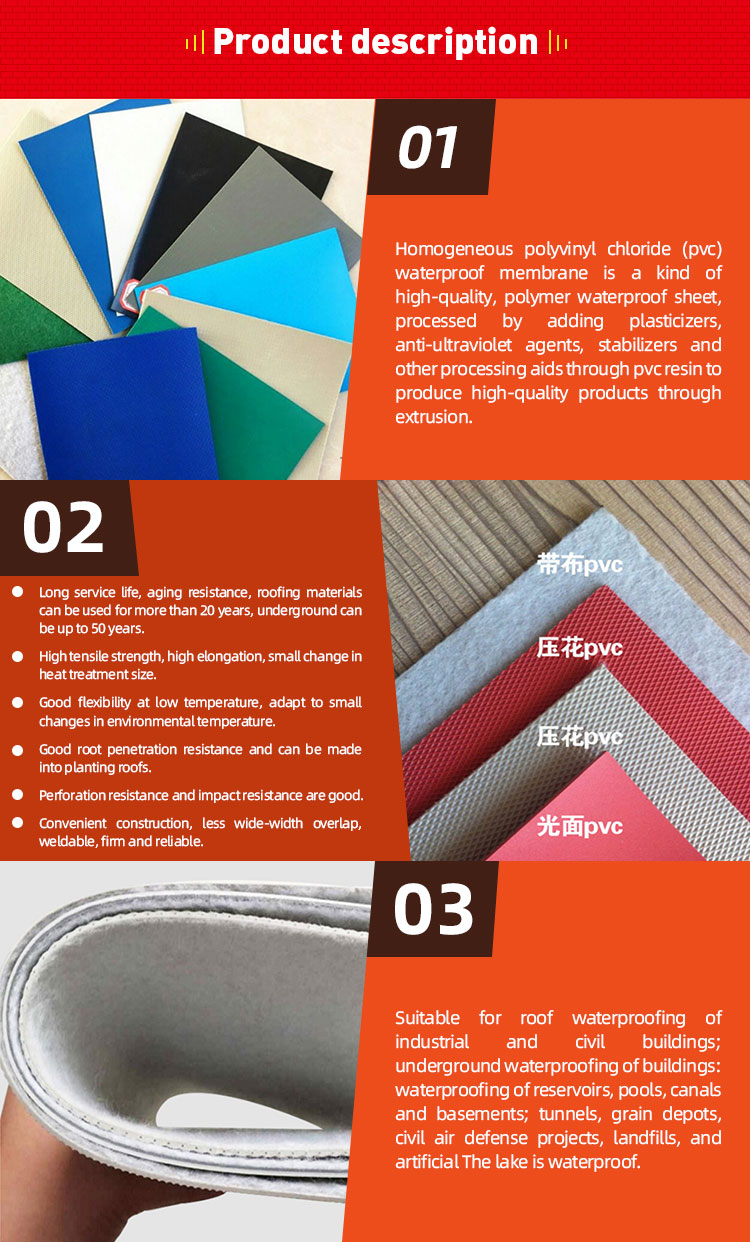 Polyvinyl Chloride Membrane for Flat Roof Providing Superior Waterproofing Performance