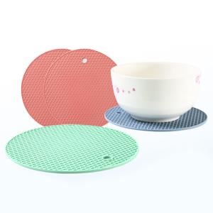 China Reusable Anti Skid Round Silicone Glass Cup Coaster wholesale