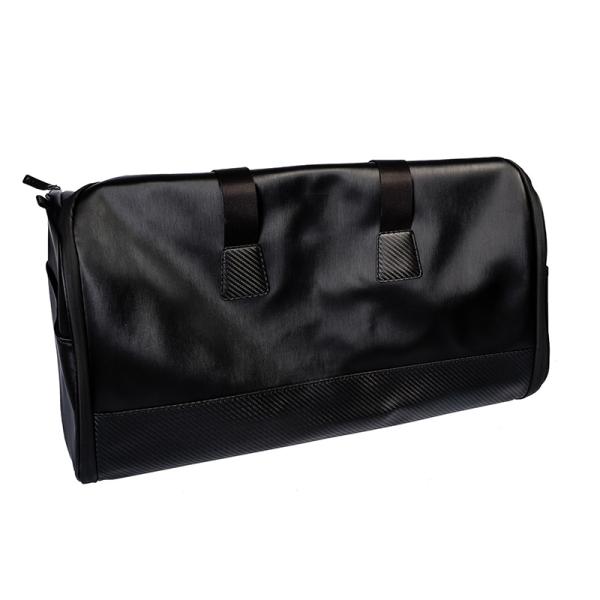 Black Garment Weekender Bag With Detachable Adjustable Shoulder Strap
