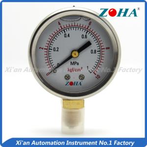 China Bottom Connection Oil Filled Pressure Gauge For Metallurgical Industry wholesale