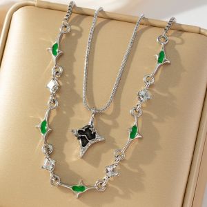 China Fashion Double Layer Crystal Necklace For Women Jewelry Gifts wholesale