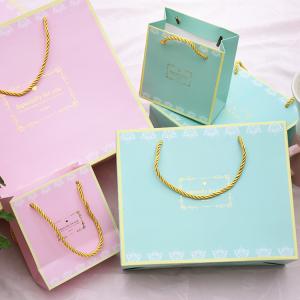 China Elegant Decorative Paper Bags , UV Coating Paper Grocery Bags With Handles wholesale