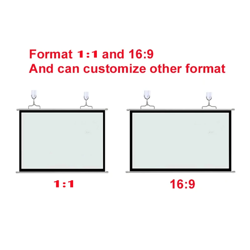 Simple Hanging HD Home Warp Knitting Projection Screen 16:9 100" Inch