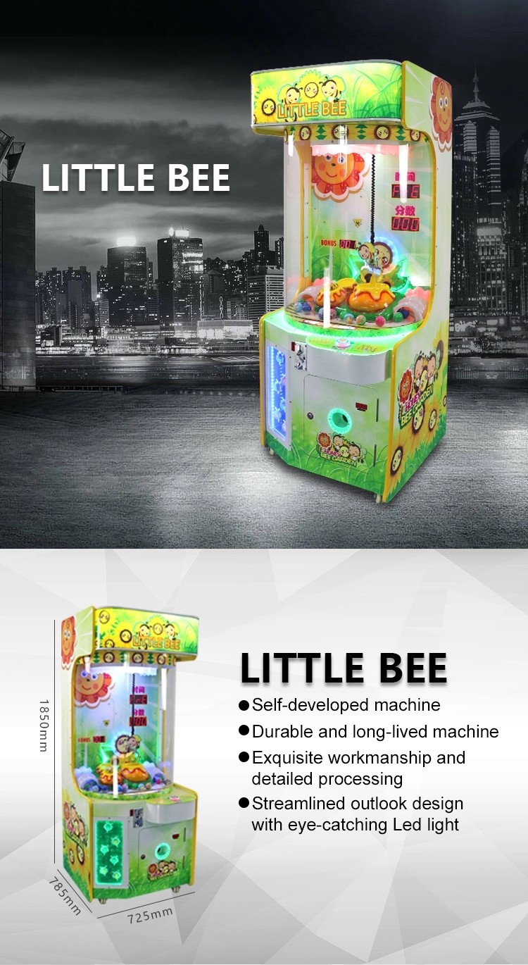 Little Bee Gambling Arcade Machines , Claw Crane Coin Operated Machines