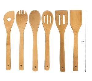 China Non Stick Bamboo Kitchen Supplies Bamboo Wood Utensils 6 Pieces Set wholesale