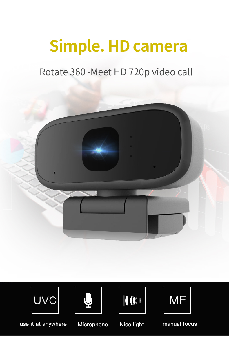 USB 2.0 Auto Focus 5 Mega RoHS FCC HD 720p Webcam For Laptop Desktop
