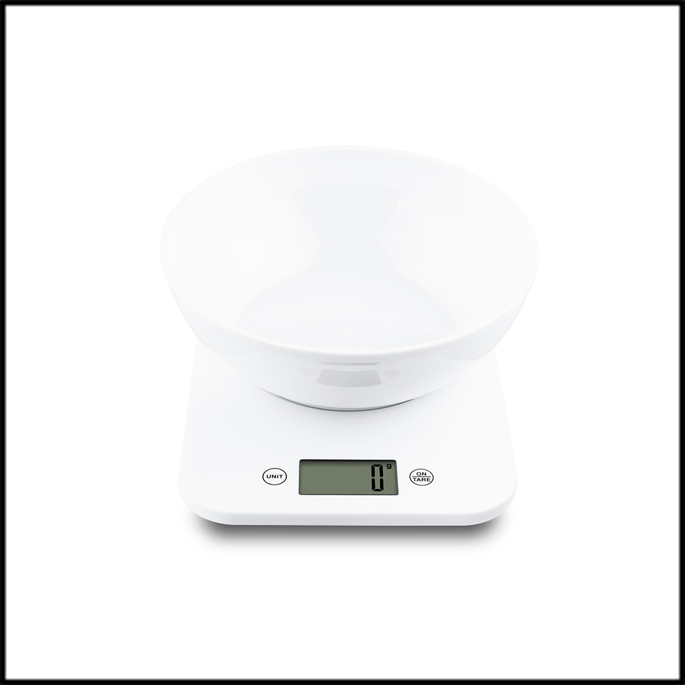 Stainless Steel Digital Kitchen Scale with Bowl Portable Battery-Powered Food Weighting Scale