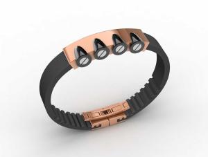 China Top Quality Europe Fashion Stainless Steel Genuine Leather Silicone Bangle Bracelet ADB78 wholesale