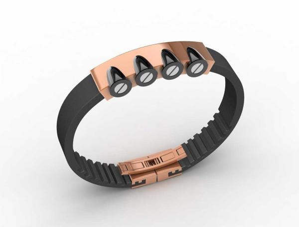 Top Quality Europe Fashion Stainless Steel Genuine Leather Silicone Bangle