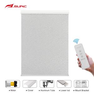 China Motorized Outdoor Roller Blinds Sunshade With Bottom Rail wholesale