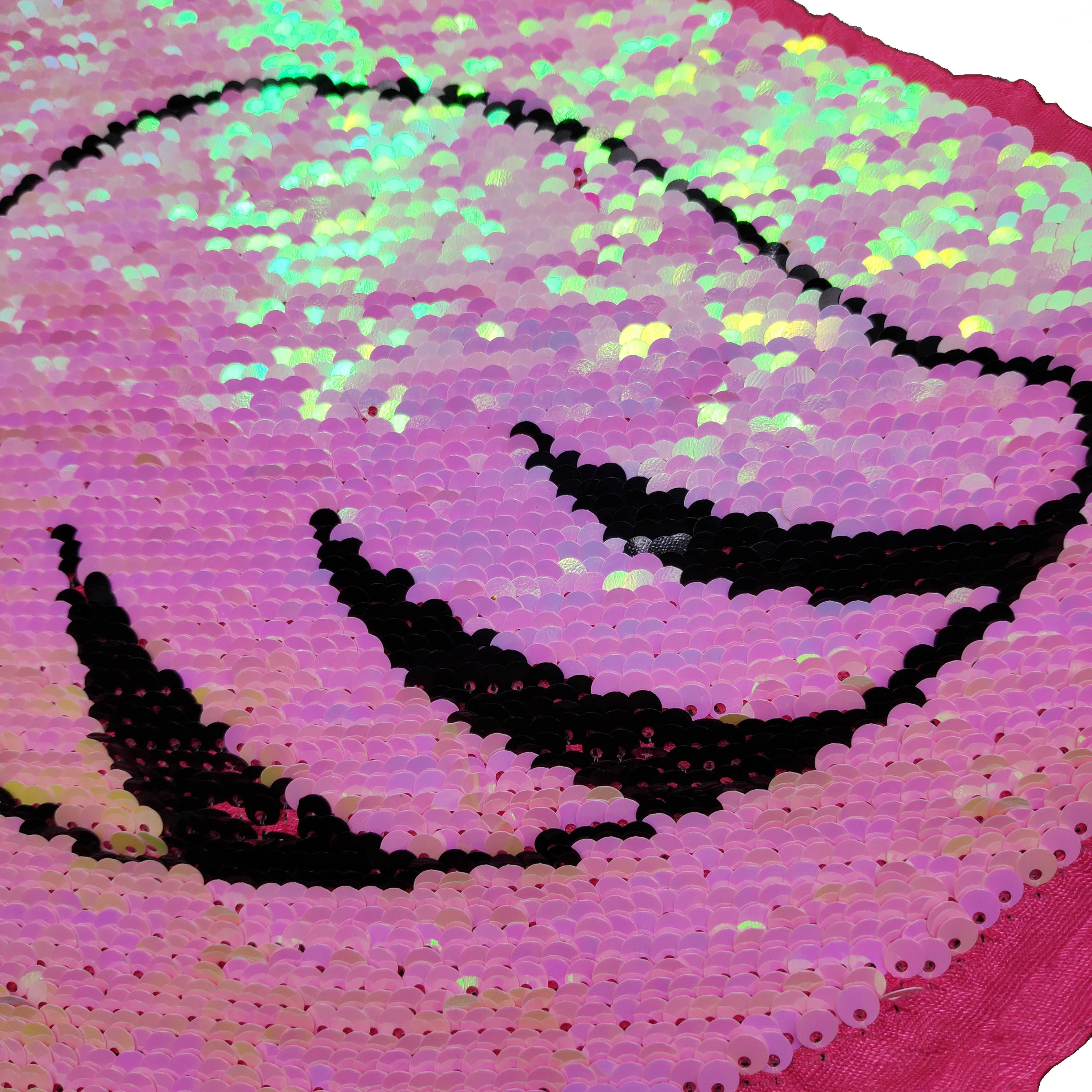 Fashion Large Reverse Sequin Patch Pink Bird Double Sided 3D Customized Color