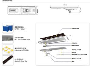 China 100w Patented Design Integrated Solar Street Light 3000 - 6500k wholesale