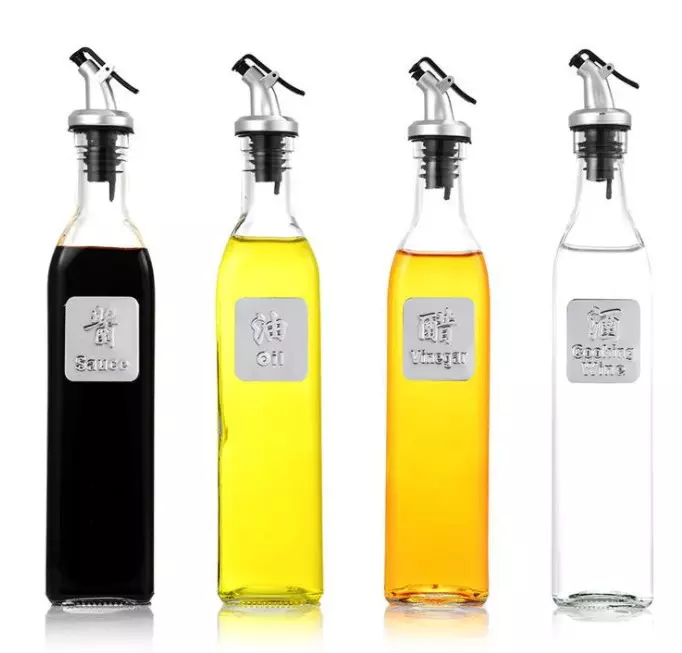 Custom Glass Bottle 650ml 330 Clear Glass Olive Oil Dispenser Bottle with Cap Olive Oil