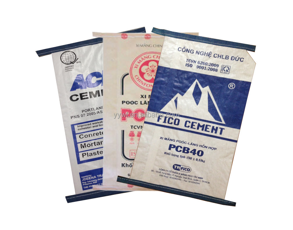 PP Gusseted Cement Packing Bags 3gsm - 25gsm Empty Woven Sack Bag