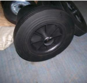 China Black 8 Inch Dustbin Wheel Rubber Powder Wheelie Bin Wheels wholesale
