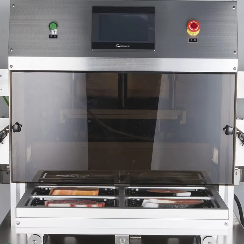 Manual Food Fresh Meat Vacuum Skin Packaging Machine Food Tray Sealing Machine