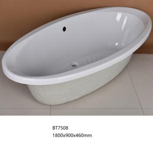 China Ellipse Stand Alone Jacuzzi Bathtub 1800x900x460 Customized Soaking Bathtuub wholesale