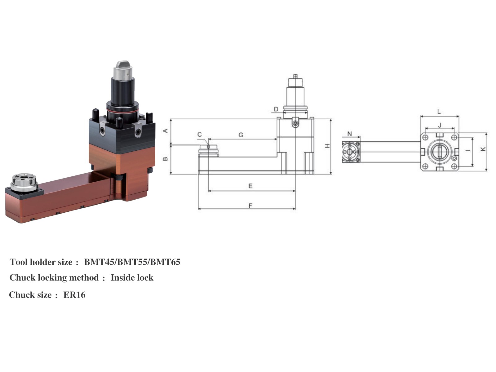 BMT40/BMT65 bmt Tool Holders Lathe Live Tooling Holders CNC Machine Accessory Double Head