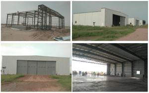 China Hurricane resistant high strength pre-engineered metal structure warehouse hangar wholesale