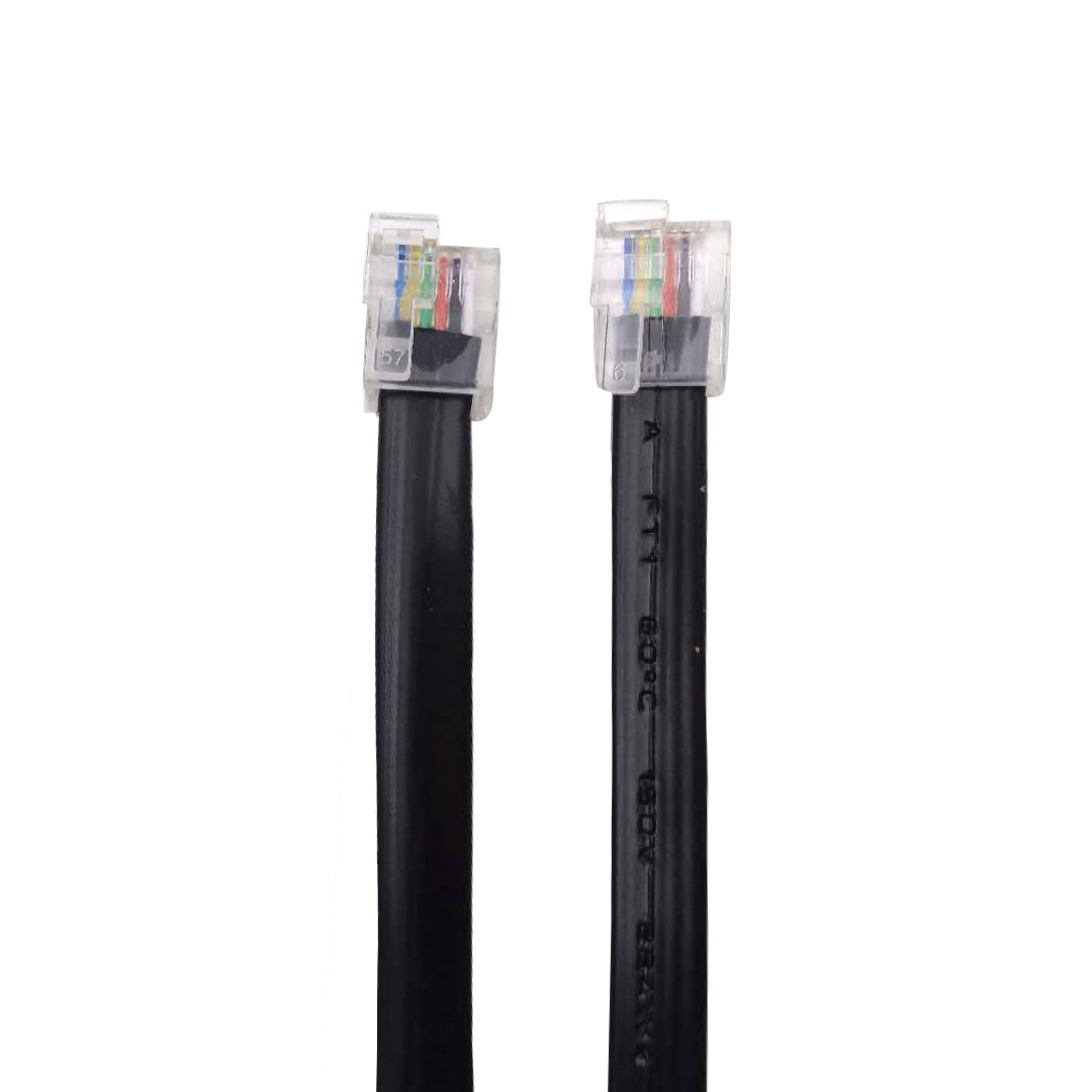 6 Conductor Flat Telephone Cable with BC Conductor and RJ11 6P6C from Exact Cables