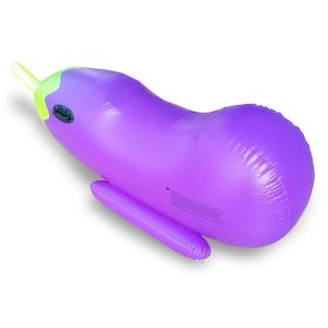 Cute Inflatable Eggplant Floating Island Swimming Pool Purple Color