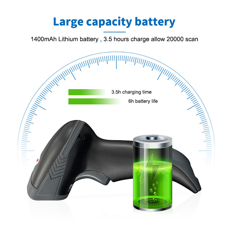 Luckydoor 2D Wireless Barcode Scanner Bluetooth QR Code Reader DC5V