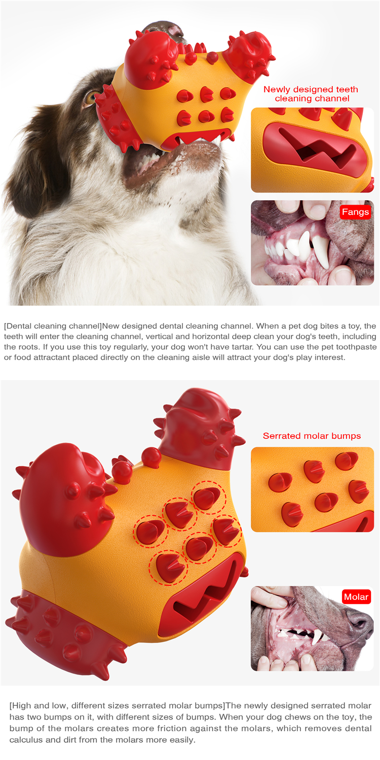 TPR Pet Cute Pet Toys Protective Molar Cleaning Toothbrush Molar Bite