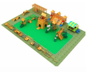 China Adventure Childrens Wooden Outdoor Play Equipment Staticproof Skidproof wholesale