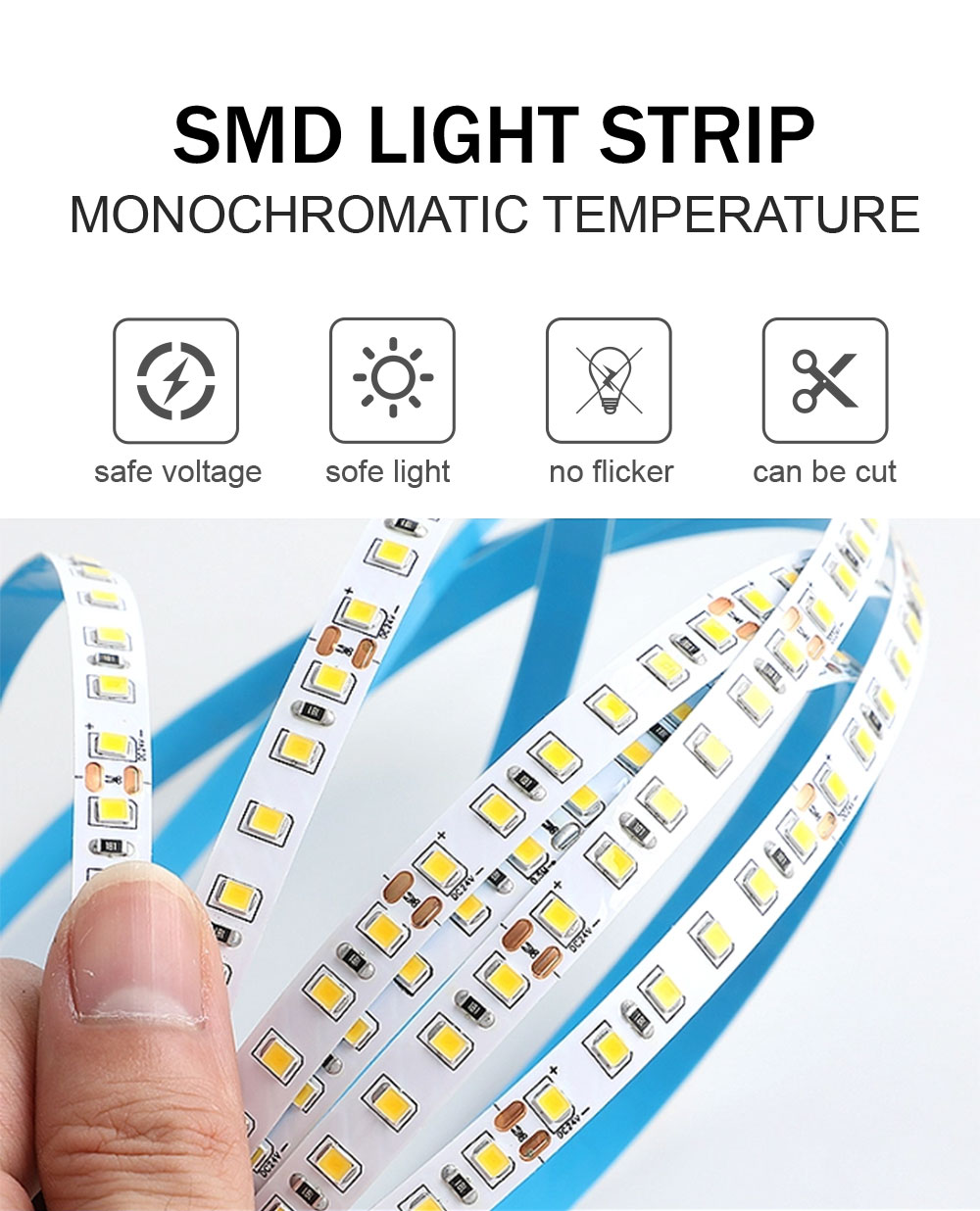 8mm10mm 60leds 3000K4000K6500K Warm White Natural White Electroplate SMD2835 LED Strip Light