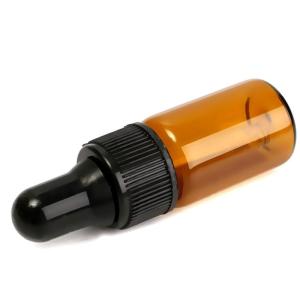 China 5ml Essential Oil Bottles Brown Small Glass Dropper Bottles wholesale