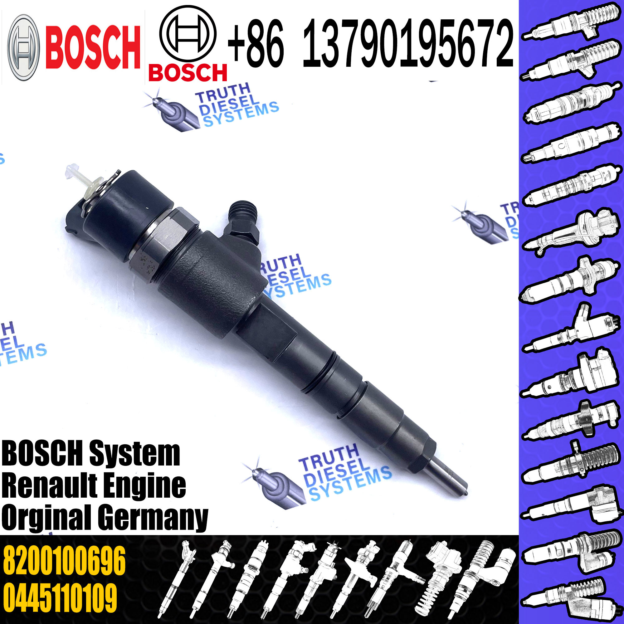 8200100696 BOSCH Diesel Injector Diesel Fuel Injector For 0445110109