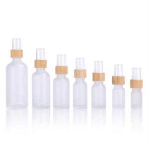 China 50ml White Bamboo Lid Cosmetic Jar 410mm 24mm Mist Spray wholesale