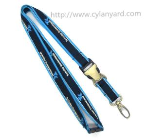 China quality promotional neck lanyards with metal buckle, metal release buckle badge lanyards, wholesale
