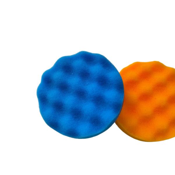 High Absorbency Car Waxing Machine Self-Adhesive Flat Wave Disc Polishing Sponge Wheel for Portable Detailing Waxing