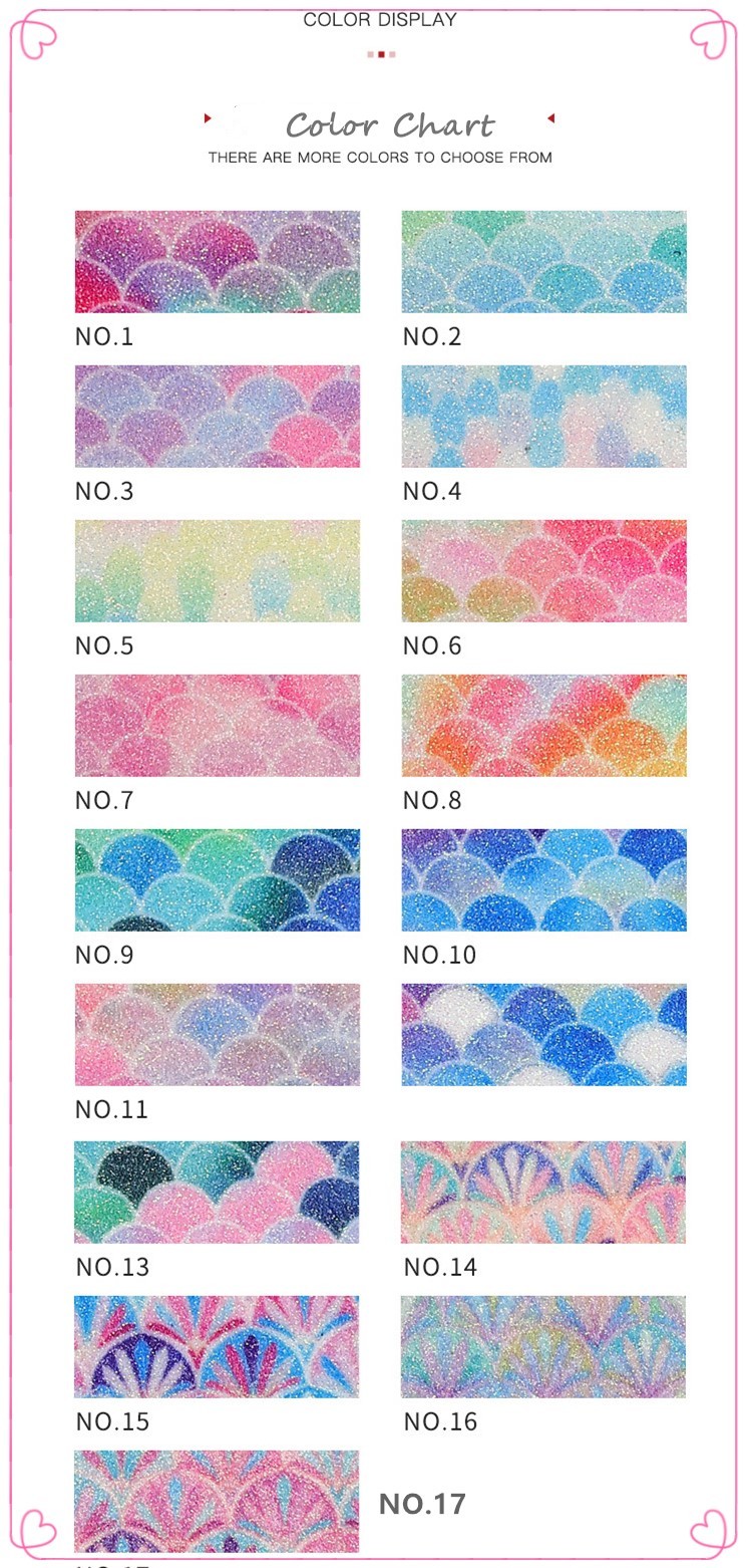 0.5mm Glitter PU Leather Brushed Mermaid Fish Scale PU Artificial Leather
