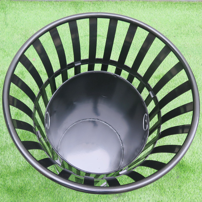 Powder Coating Dia 584* 914H Mm Steel Outdoor Trash Can