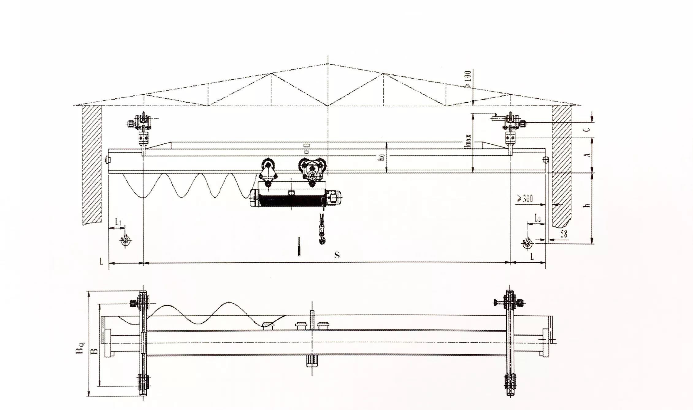 Schneider Electric Single Girder Overhead Cranes 5T LX Type For Workshop