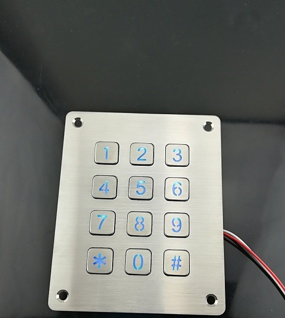 4X4 layout Rear mounted illuminated keypad with blue leds