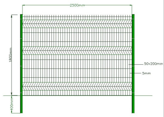 OEM 4.0mm Farm 3d Wire Fence Panels For Garden Rust Resistance