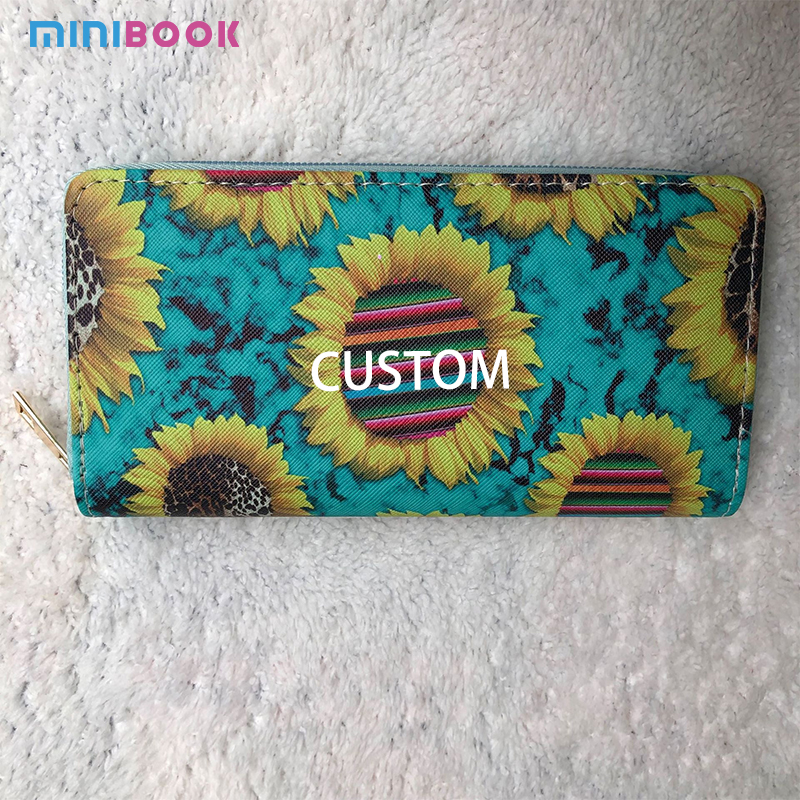 Customizable Cow Print Aztec Cactus Smart Wallet for Western Style Fashion Enthusiasts