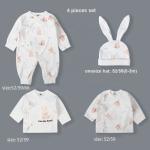 100 Cotton Romper Full Month New Born Baby Clothing Gift Set Organic Newborn Boy